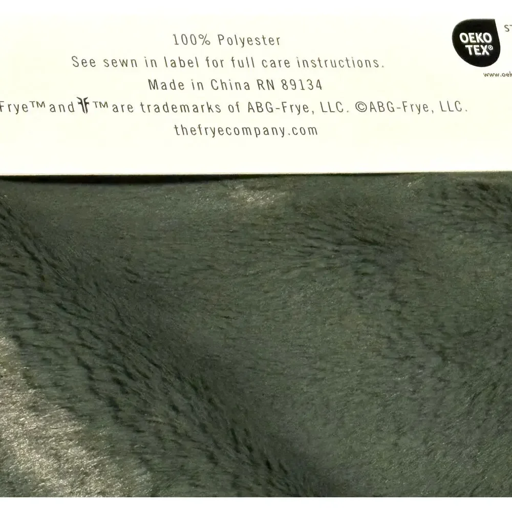 FRYE Faux Fur Throw Blanket Olive Army Green 50 x 70